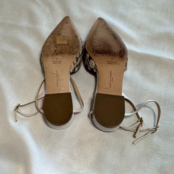 Jennifer Chamandi Women's White Vittorio Snakeskin Flats - Picture 5 of 6